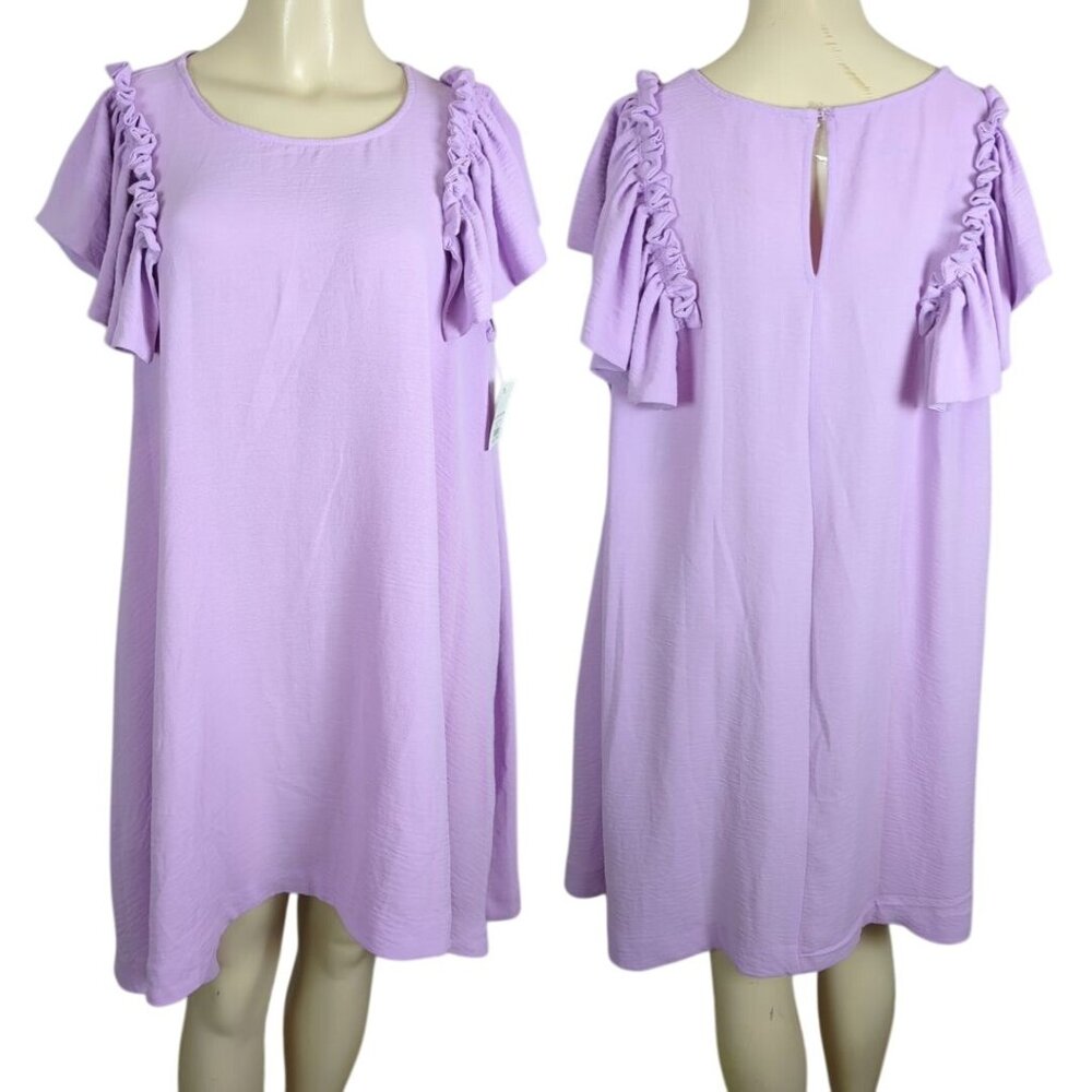 Haptics by Holly Harper Lavender Ruffle cap Sleeve‎ Tent Dress Summer Dress sz S